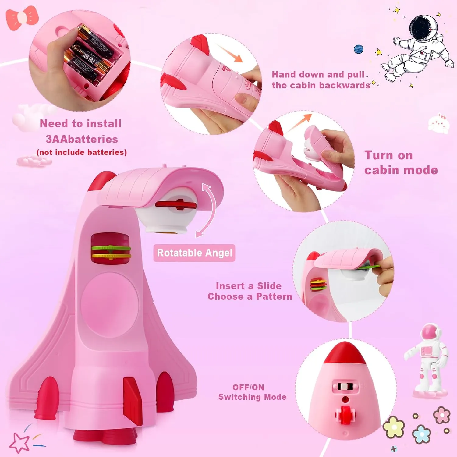 Board with 66 Patterns CS COSDDI book Drawing Projector for Kids, Space Shuttle Drawing 