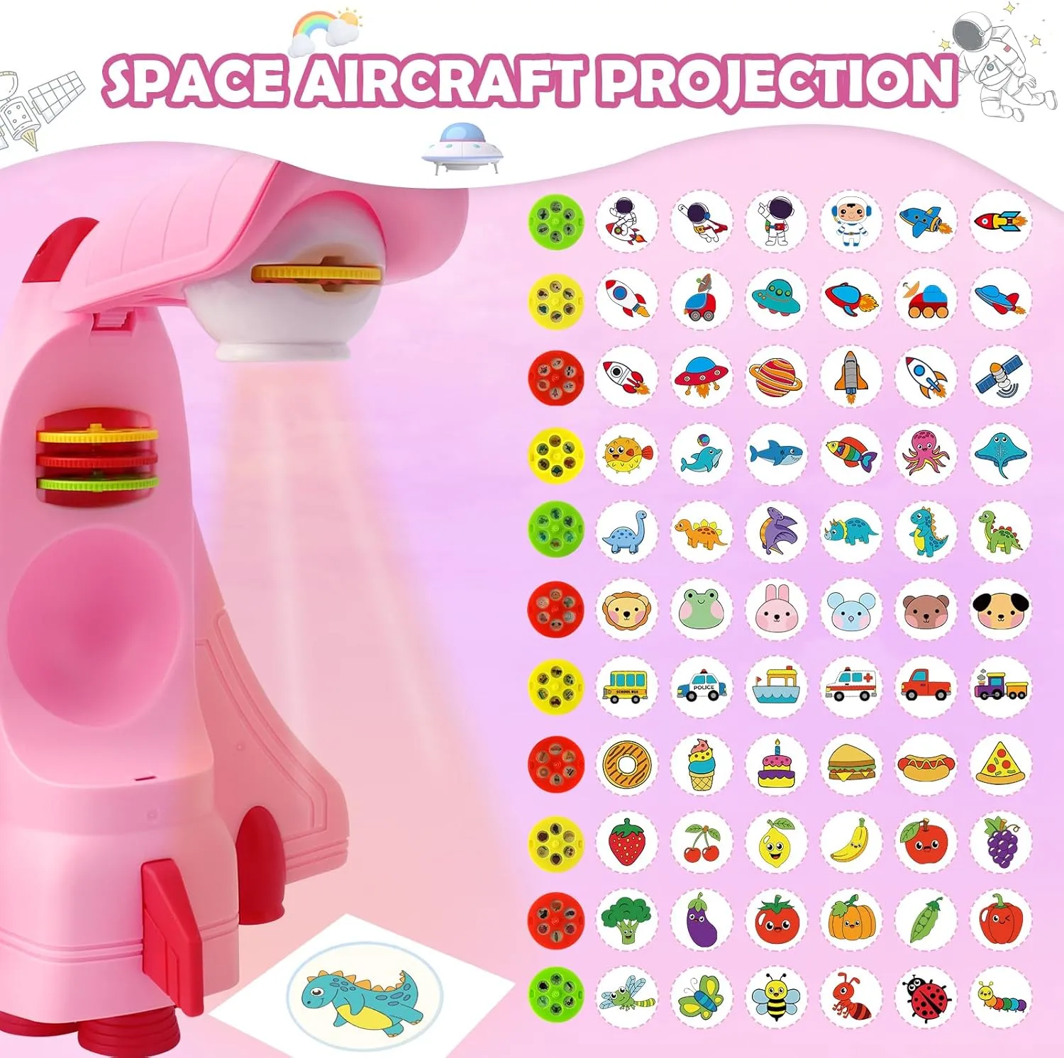 Board with 66 Patterns CS COSDDI book Drawing Projector for Kids, Space Shuttle Drawing 