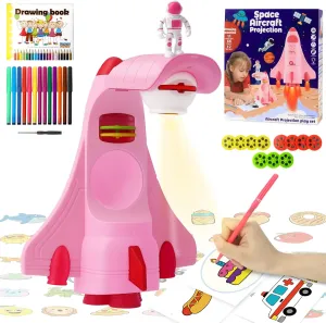 Board with 66 Patterns CS COSDDI book Drawing Projector for Kids, Space Shuttle Drawing 
