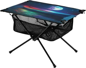 Boat Ideal for Camping Hiking Beach Picnic bequest quantum ecosystem ware condenses Travel Backyard Camping Table Lightweight Portable Folding Table with Mesh Storage Net Galaxy Starry Sky Small 