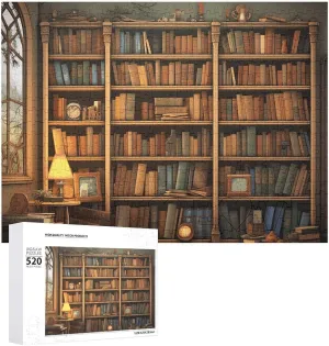 Bookshelf Picture Puzzles for Adults Challenging Puzzle Personalized Wooden Puzzle Photo Puzzle Gifts 20.5" X 15 520 Piece buy stalk Jigsaw Puzzle - Retro 