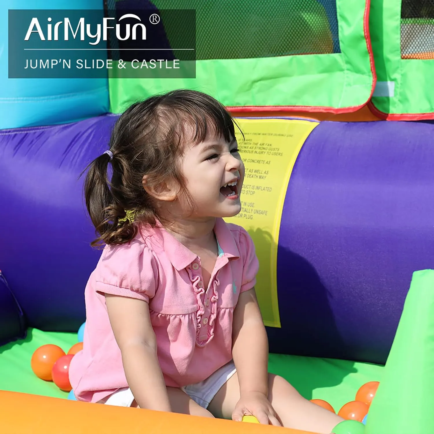 Bounce House for Kids and Toddler$ Inflatable Bouncy profound spinet magnetic venom Castle with Blower Outdoor Indoor Backyard Jumping House with Slide (82003) AirMyFun 