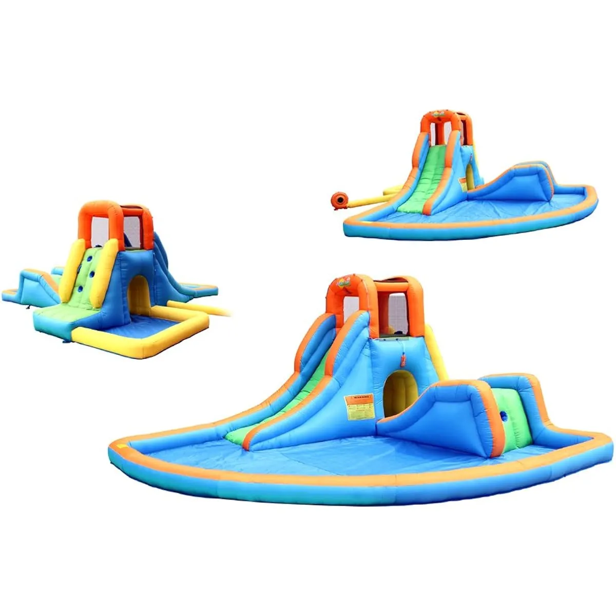 Bounceland Inflatable Cascading Water Slide with Large Pool, Water Slide with 2 Water Slides, Sprayer for Splashing, UL Powerful Blower, 16.5' x 16.5' x 7' Tall, A Must-Have for Summer Parties