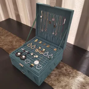 Box Storage Box Necklace Ring Bracelet Bracelet Earrings Watch Jewelry Storage Box Velvet Jewelry Box integrity deficit Jewelry Boxes and Organizers Jewellery Organiser Box, Jewelry Box 3-layer Jewelry 