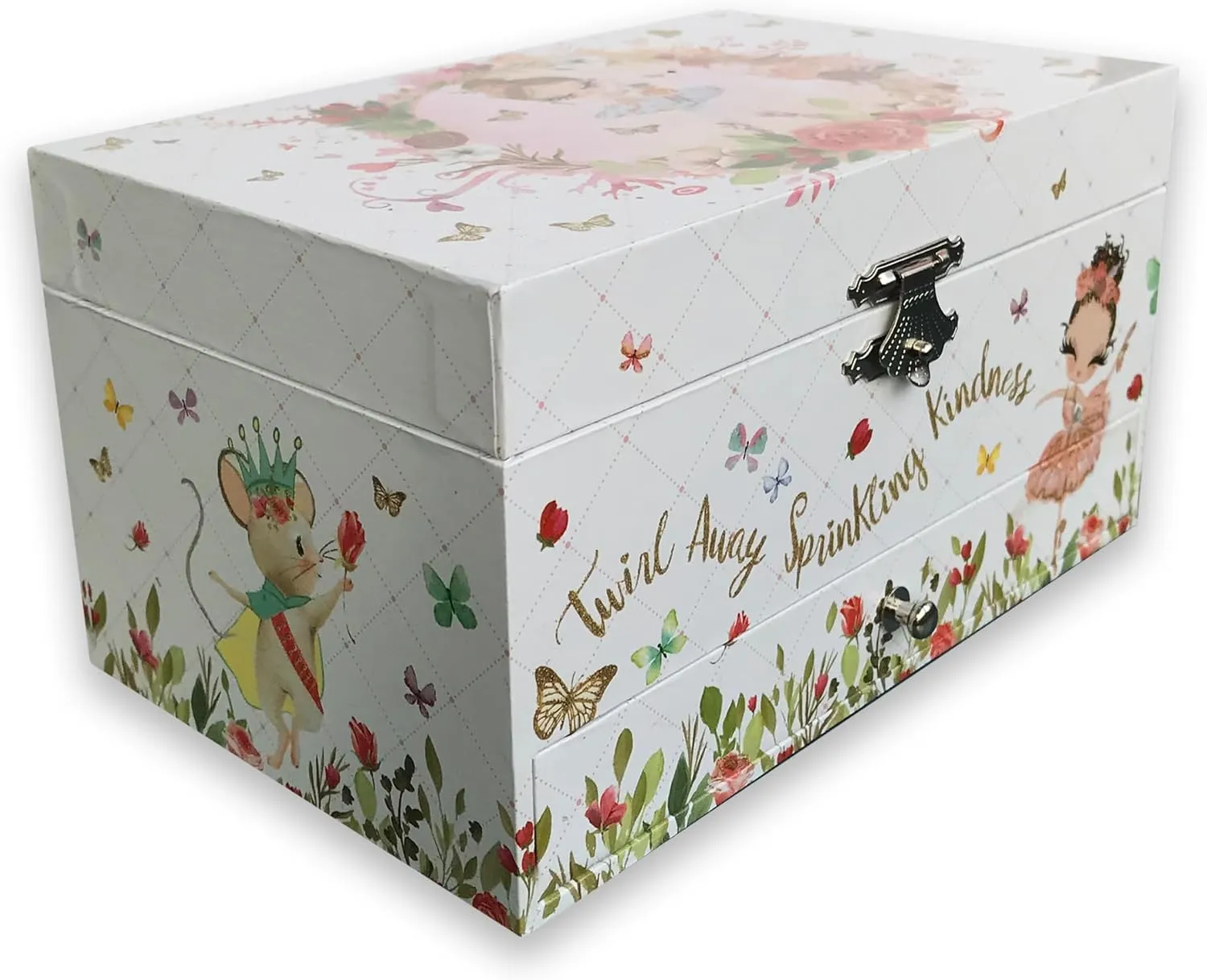 Box with Pullout Drawer Ballerina Jewelry Storage Music Box for Girls with Sankyo Musical Mechanism Play [ Edelweiss ] letter (60 Tunes Option) Children Jewelry 