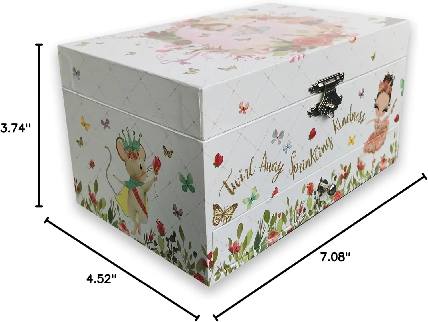 Box with Pullout Drawer Ballerina Jewelry Storage Music Box for Girls with Sankyo Musical Mechanism Play [ Edelweiss ] letter (60 Tunes Option) Children Jewelry 