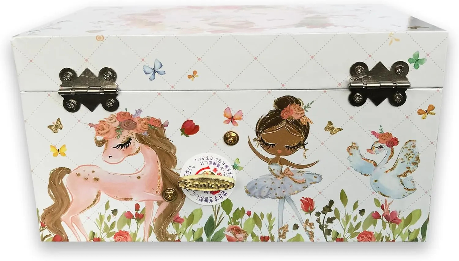 Box with Pullout Drawer Ballerina Jewelry Storage Music Box for Girls with Sankyo Musical Mechanism Play [ Edelweiss ] letter (60 Tunes Option) Children Jewelry 