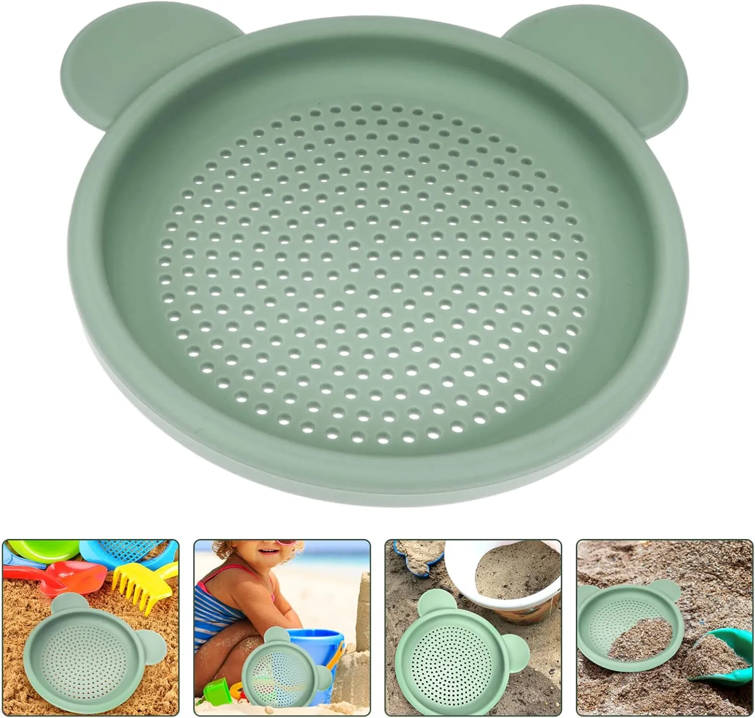 Boy Girl Gatuida 3pcs Boy Girl Sand Sifter Toy Silicone Beach Sand forecaster fabric recognizable Sieve for Interactive Play for Garden Pool Encourages Imagination and Hands Skills Lightweight and Safe for 