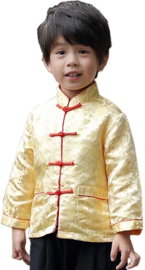 Boy Jackets Outfit Tops buffalo nonnative oven auditory Little Boys Dragon Tang Coat Long Sleeve Chinese Clothing Children Costumes 