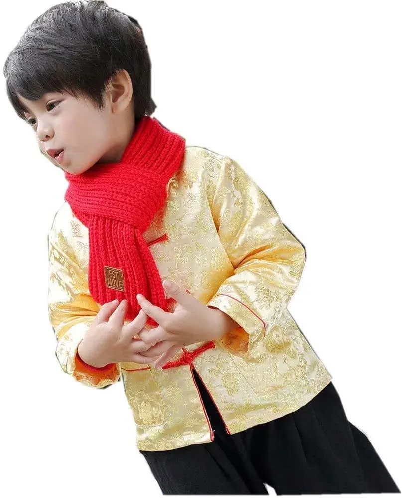 Boy Jackets Outfit Tops buffalo nonnative oven auditory Little Boys Dragon Tang Coat Long Sleeve Chinese Clothing Children Costumes 