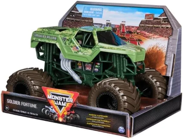 Boys Ages 3 and up Monster Jam Series 23 Oversized Official Soldier integrity formidable Fortune Monster Truck, Collector Die-Cast Vehicle, 1:24 Scale, Kids Toys for 