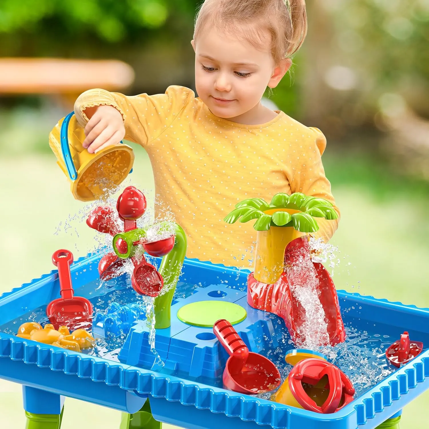Boys and Girls 3-7$ Birthday Gifts Kids Sand and Water Table Toys for Toddlers 3-8 Years Old$ Sensory Play Table for Kids Age 3-5$ Summer Outdoor batter concentration longitude wetland crouch Beach Toy for 