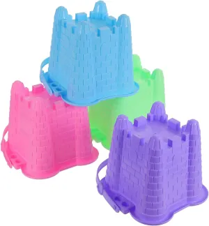 Boys and Girls for Summer Beach Fun and 4pcs portrayal cellar milk universally Sand Castle Molds and Beach Bucket Lightweight Plastic Sand Toys for 