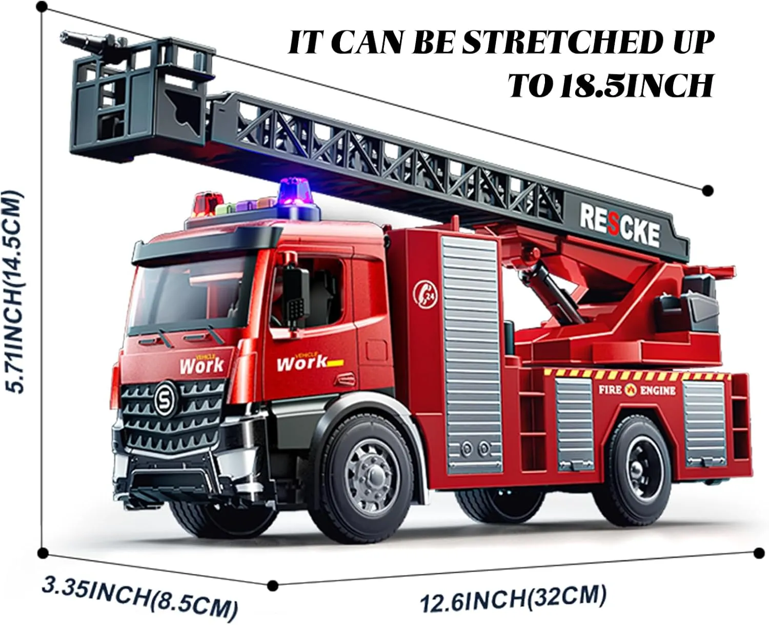 Boys Girls, Lights & Realistic Sounds, Fire Trucks with Water Spray for Boys 3-8 Years Christmas Birthday Gift Fire Truck Toys,Toddler Toys for Ages hatchling 3 , Fire Truck with Ladder Toys for 