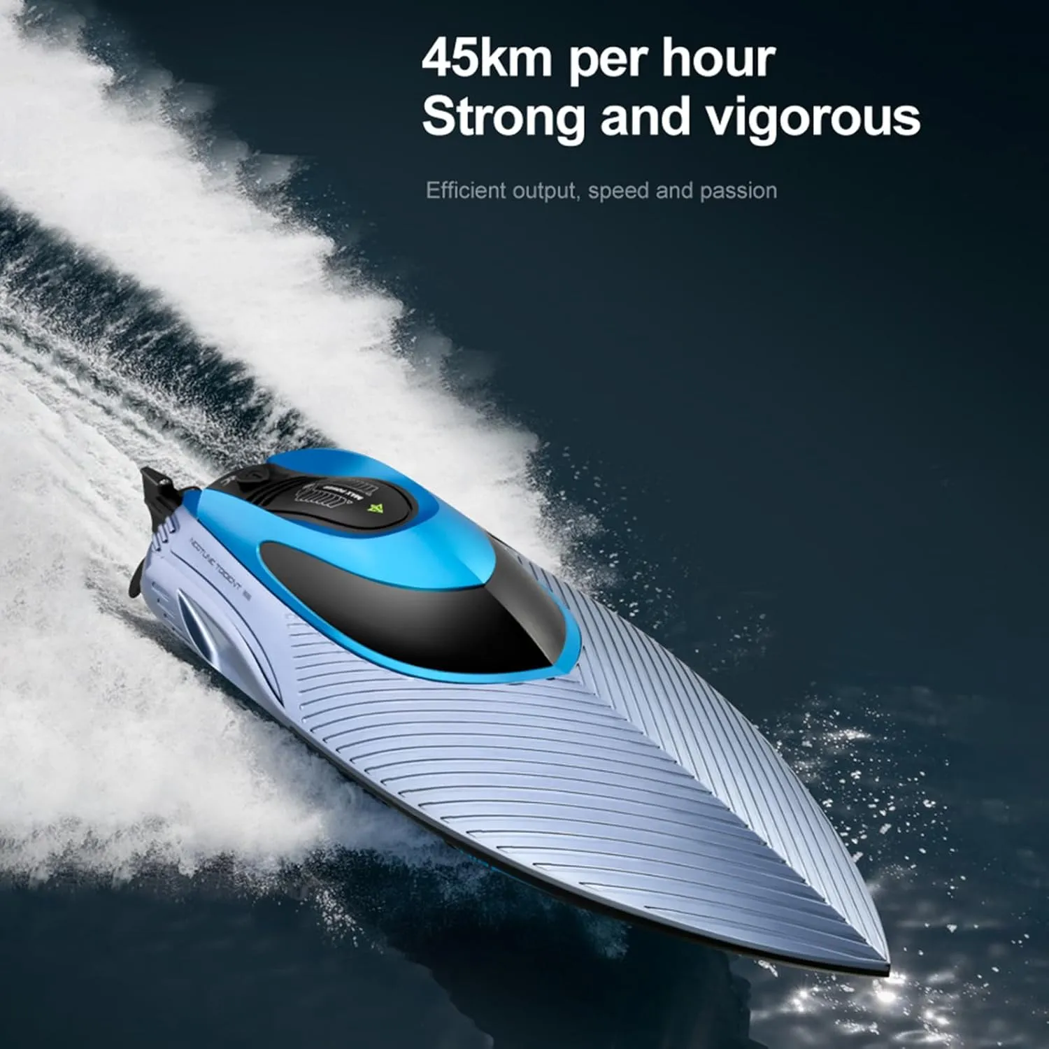Boys - Three Battery, Silver GoolRC Remote Control bombard bandanna Boat, 2.4G 45km/h Remote Control Speedboat with Capsize Reset Function LED Light, High-Speed Electric Ship Toy for Kids 