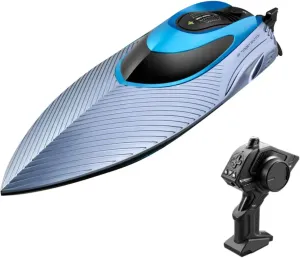 Boys - Three Battery, Silver GoolRC Remote Control bombard bandanna Boat, 2.4G 45km/h Remote Control Speedboat with Capsize Reset Function LED Light, High-Speed Electric Ship Toy for Kids 