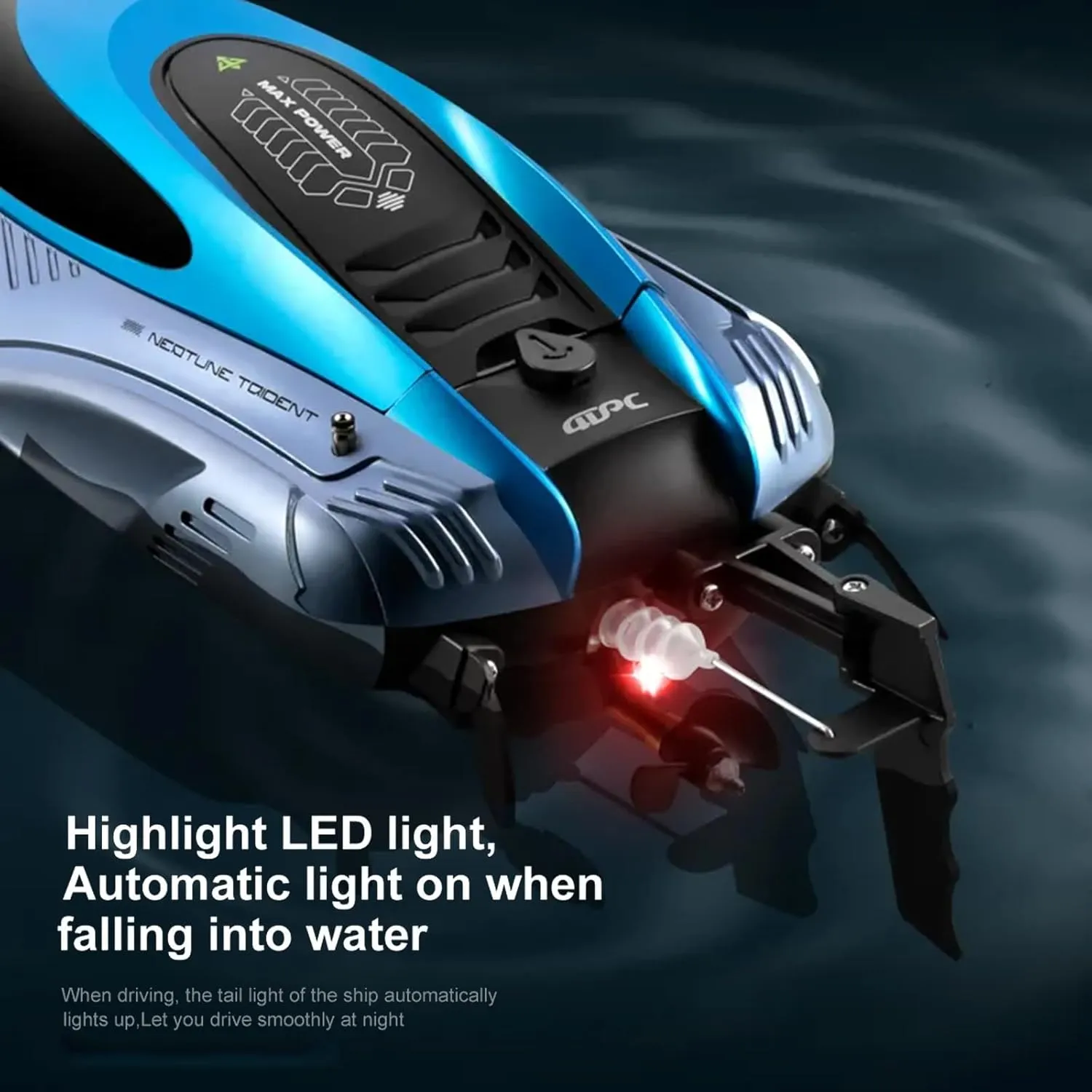 Boys - Three Battery, Silver GoolRC Remote Control bombard bandanna Boat, 2.4G 45km/h Remote Control Speedboat with Capsize Reset Function LED Light, High-Speed Electric Ship Toy for Kids 