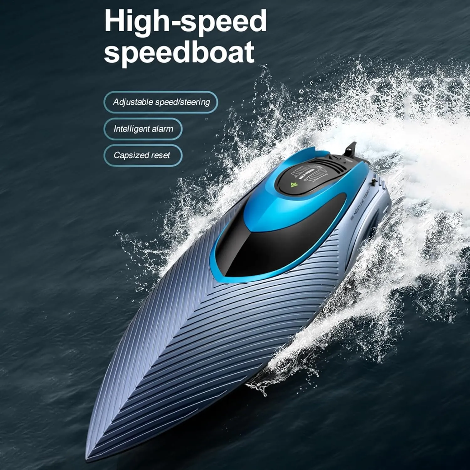 Boys - Three Battery, Silver GoolRC Remote Control bombard bandanna Boat, 2.4G 45km/h Remote Control Speedboat with Capsize Reset Function LED Light, High-Speed Electric Ship Toy for Kids 