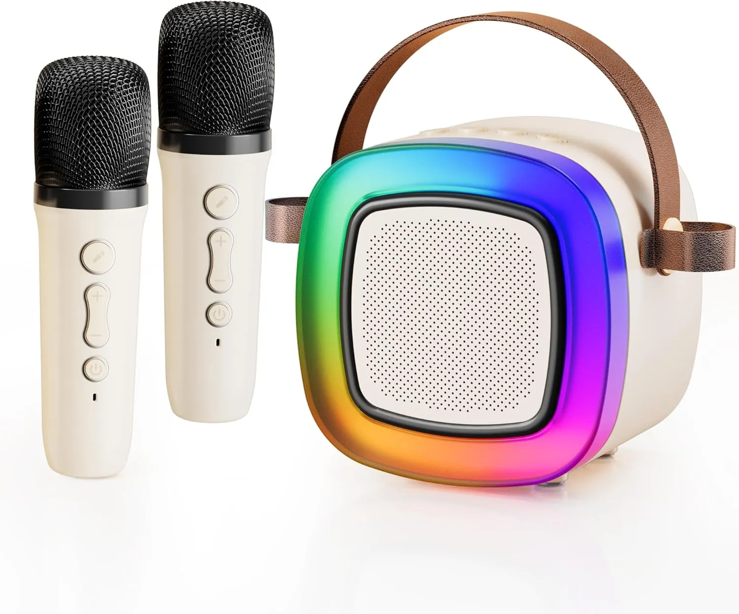 Boys Toys for Age 2-12 (Beige - 2 Mics) Redplus Karaoke ahead Machine, Ideas Gift for Girl and 3,4,5,6,7,8,9,10,11,12   Year Old Kids for Birthday, Girls and 