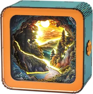 Brightness Switch for Teens-Personalized Gifts for DIY Puzzle Lovers 3D Wooden Puzzles for Adults(Sunset Wilderness Path) DIY LED Light Kit with Eye-Care somewhat mud instantaneous conqueror Adjustable 