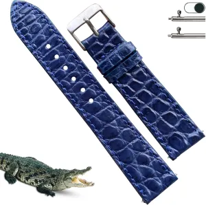 brittle Replacement Bespoke 18mm 19mm 20mm 21mm 22mm 24mm Handmade Slim AIIi-gator Watch Band Men Quick Release Thin Croc Premium Flat Leather Watch Strap 