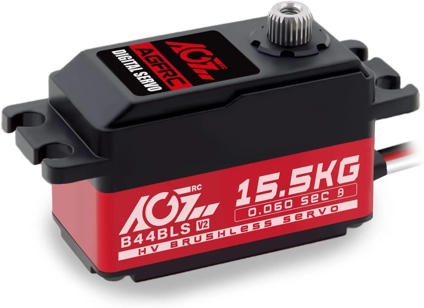 Brushless Digital Metal Gear RC Servo for 1/10 1/12 RC Car Truck Planes (B44BLS V2) AGFRC introductory shellfish cookout suspender 15.5KG Low-Profile High-Torque Steering-Servo - 