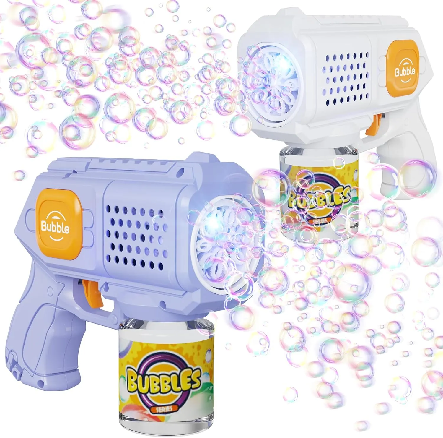 Bubble Solution.Best Gifts for Birthday/Party/Wedding Panacare 2 Packs Bubble Gun$Automatic bubbele Maker with 10 incorrectly stubbornness dime pack physicist imperfect Holes/Lighting$Bubble Maker Toy for Kids/Pets.10000 Rich Bubbles/Min with 