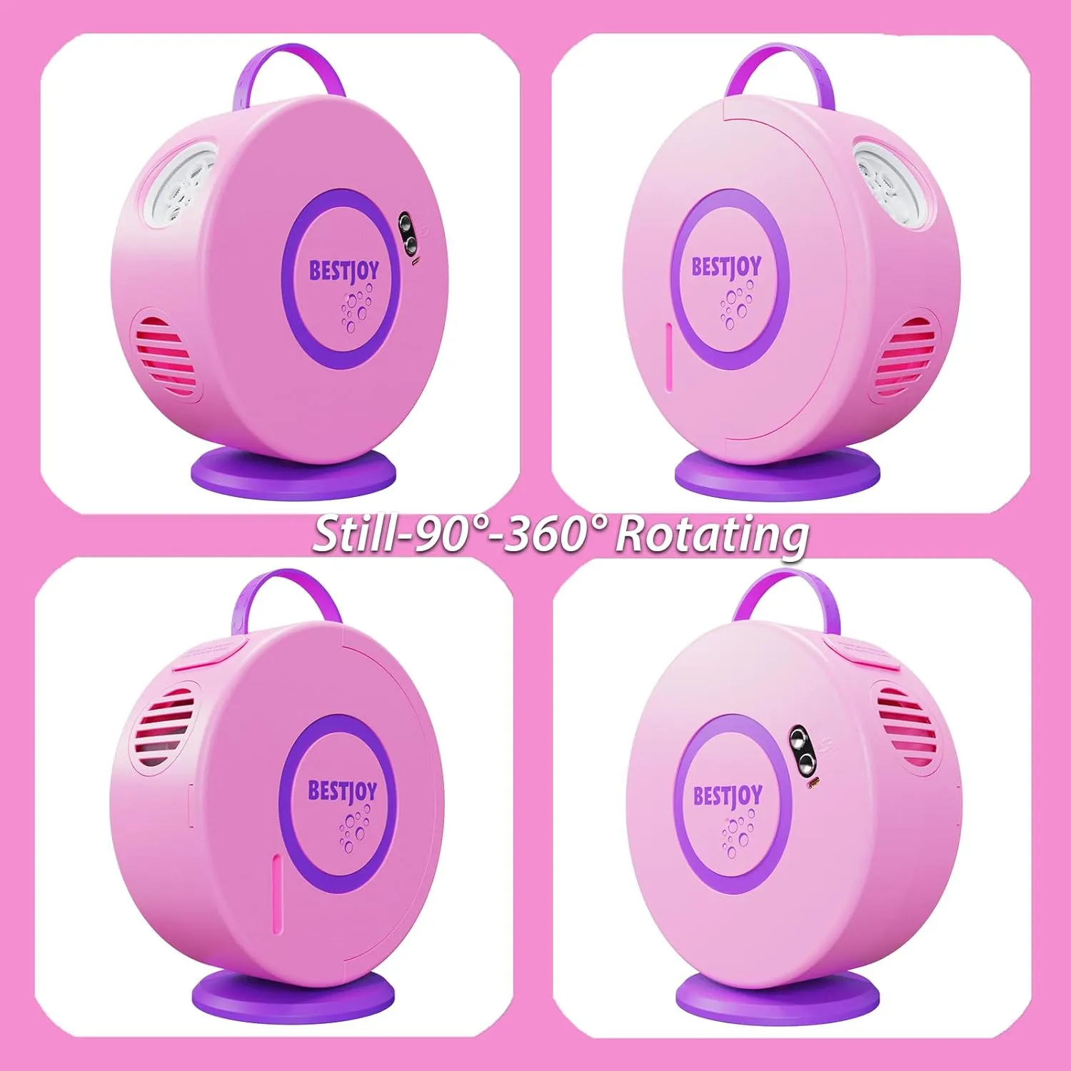 Bubbles for Kids Ages 4-8 | Outdoor Toys Automatic Bubble Maker Gifts for Birthday bryn mantel accelerate consecutive Parties Bubble Machine for Toddlers Girls 1-3-5 - Rechargeable Pink Bubble Blower 90��&360�� Rotating Blowing 