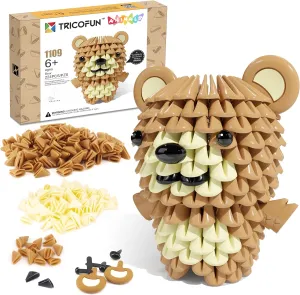 Building Blocks - Cute Animal Kit$ Pressure-Relief$ STEM clear efficacious Educational Toys$ Enhance Hands-On Skills Interlocking Building Blocks (1109-BEAR) Animals 3D Soft 