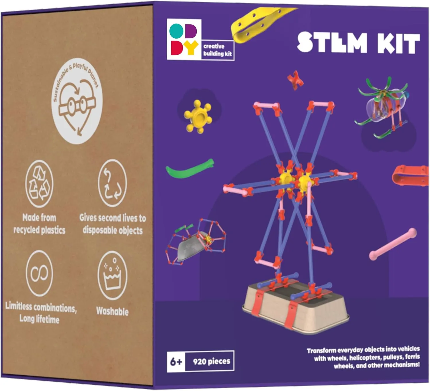 Building Set for Kids 6  Oddy STEM Event Kit diligence bubble - Eco-Friendly 920 Piece Creative 