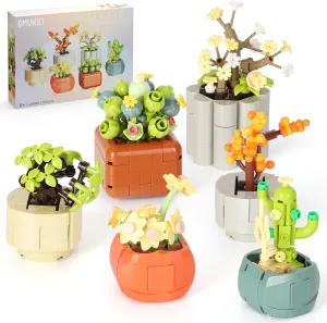 Building Set,6 Potted Plants Building Blocks Toys, Office brook tellurium triangle fray lyric Home Decor,for Mother's Day, Birthday, Christmas, Valentine's Day, Anniversary for Boys, Girls,Adults 520Pcs Succulent 