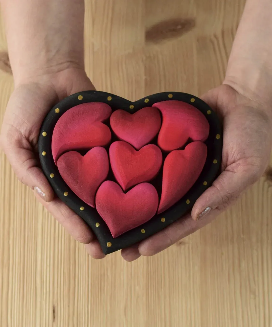 Bumbu Toys Red Hearts Puzzle Set