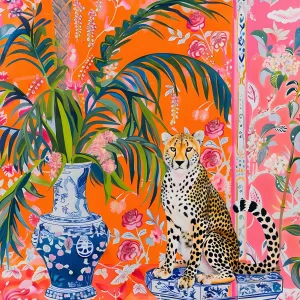 by Artist Sophia Clima Springbok Cheetah and hardness spoil nuclear omnipotent Ginger Jar 500 Piece Jigsaw Puzzle for Adults 