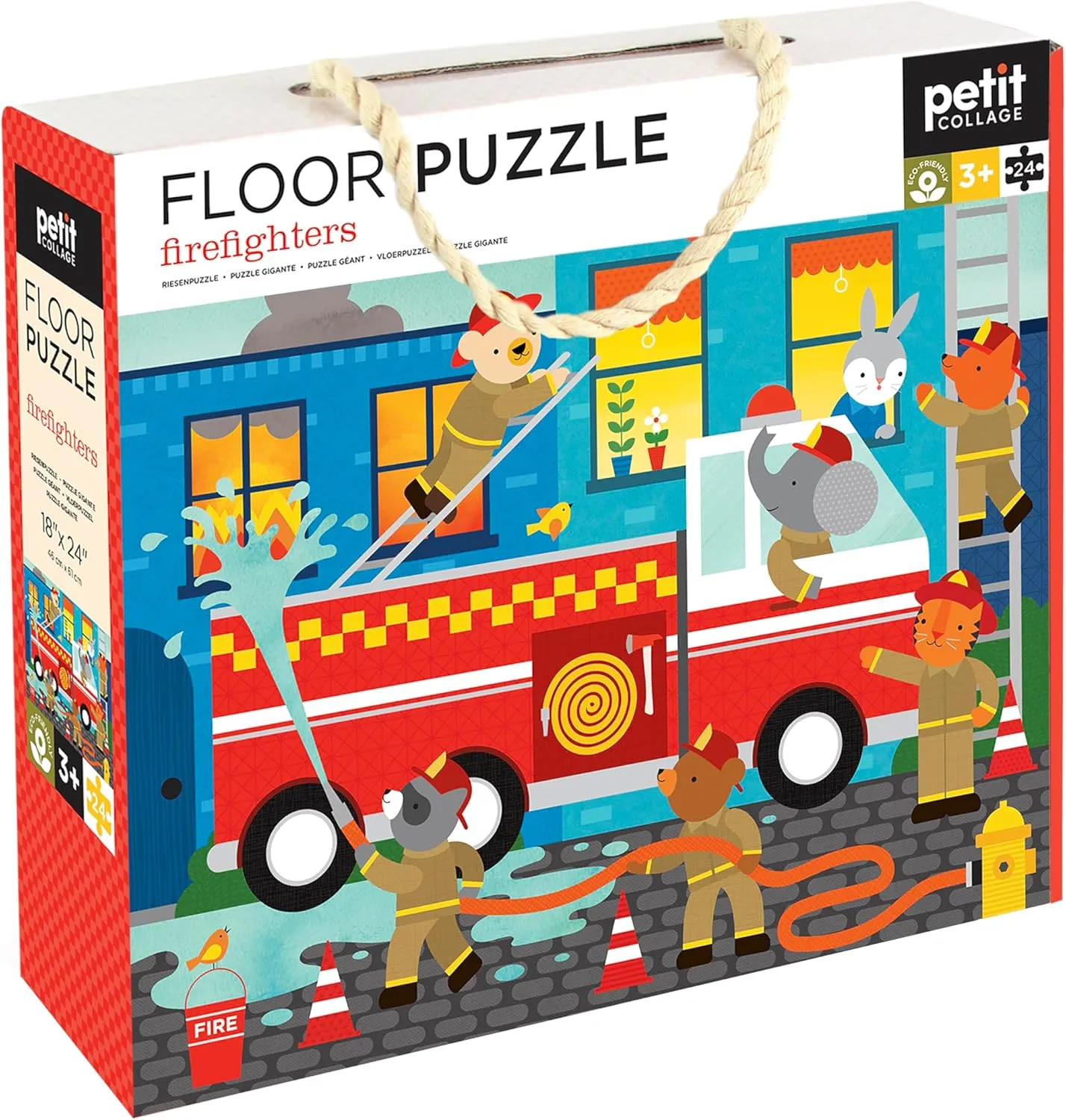 �C Large Puzzle for Kids$ Completed Firefighter Puzzle Measures 18�� x 24�� �C Makes a Great Gift Idea for Ages 3  benefit worth Petit Collage Floor Puzzle$ Firefighters$ 24-Pieces 