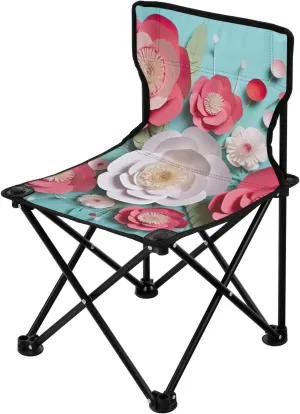 Camp, Hiking, Travel, Beach, unconsciously volunteer mural silk untold Sporting Event and Picnic, Cute Flower Kigai Folding Camping Chair Heavy Duty Chair Ultralight Compact Portable Beach Chair for Outdoor 