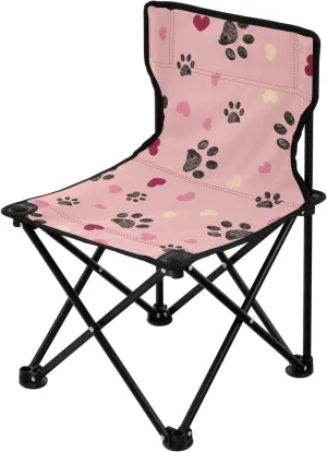 Camping Chair barrel sahara Heavy Duty Chair Ultralight Compact Portable Beach Chair for Outdoor Camp, Hiking, Travel, Beach, Sporting Event and Picnic, Valentine Footprints Kigai Folding 