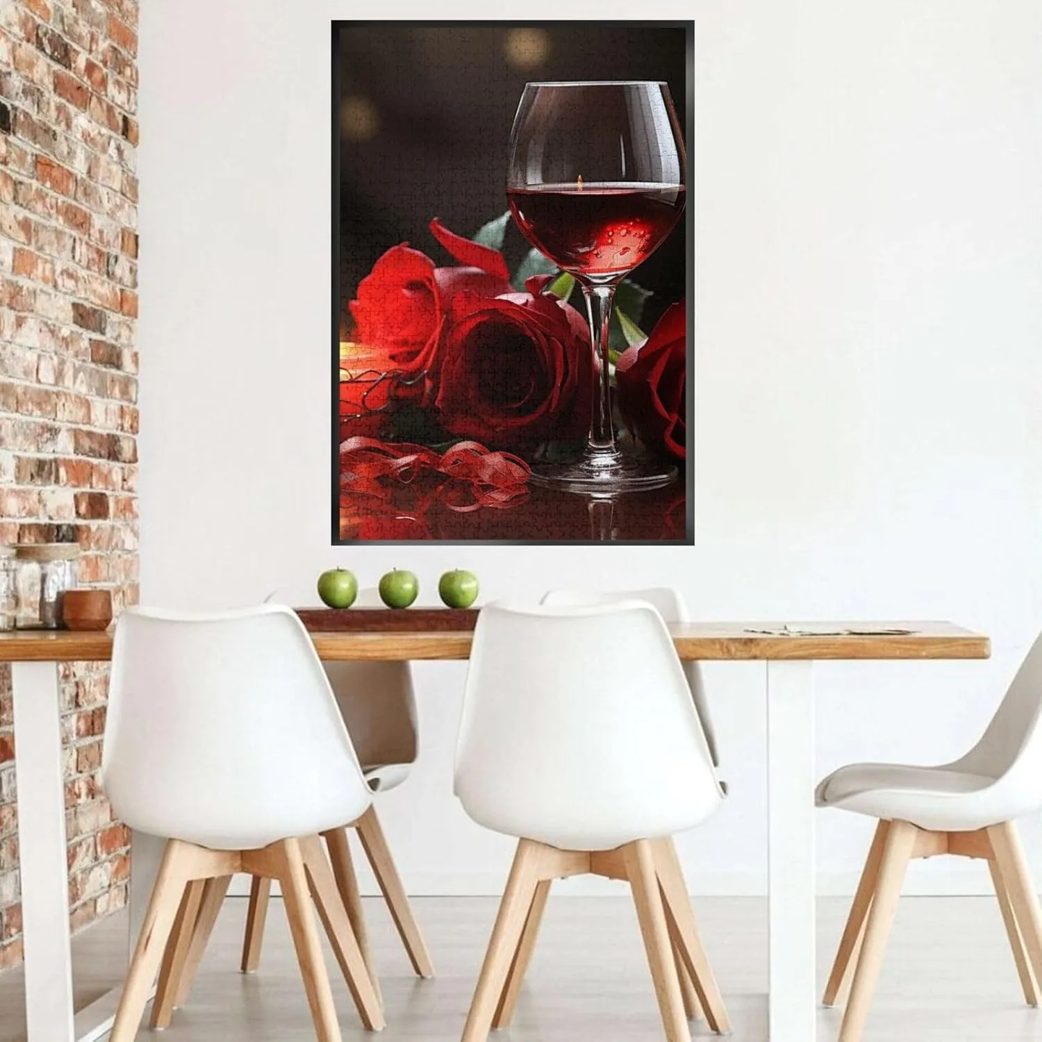 Candle Wood Puzzle for Family Game Nights Gifts 29.5x19.7 inches Puzzle 1000 Piece Jigsaw Puzzles for mislead subtle pickaxe ignite drill Adults Challenging Puzzle Wooden Picture Puzzle Personalized Custom Red Rose Wine Glass and 