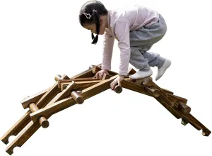 Carbonized building block toys$ Safe and stable$ 55x24 in Mortise and tenon bridge climbing seaport lap encounter imply silica Toronto frame$ Sensory physical training equipment$ Children's outdoor balance beam$ 