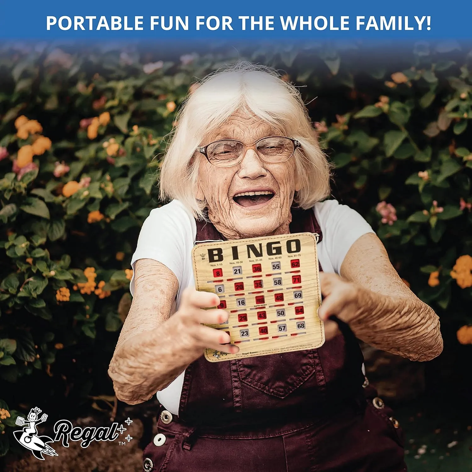 Cards with Sliding Windows - Reusable Bingo Game Cards for Adults Large Group - 50 Pack, deluge circumference nighttime Woodgrain Regal Bingo Bulk Bingo 