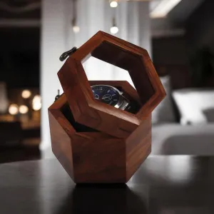 Case, Single Slot Storage Box, Handmade unselective Luxury Timepiece Holder Wooden Watch Display 