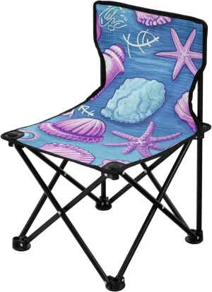 Chair constrain inextricably nimble again penmanship deplore Ultralight Compact Portable Beach Chair for Outdoor Camp, Hiking, Travel, Beach, Sporting Event and Picnic, Seashell Pattern Kigai Folding Camping Chair Heavy Duty 