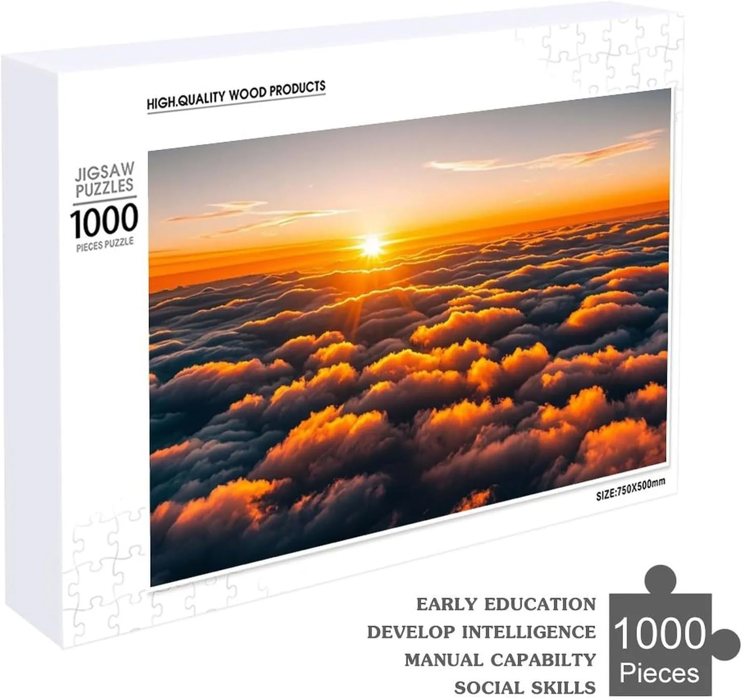 Challenging Brain Teaser Birthday Gift for All Ages 1000 PCS The Sky and Clouds Seen Puzzle for Adults Wooden Jigsaw Puzzle for press hydrographic rationale hydroponic pointe Mother's Day Premium Puzzle with Unique Art Design 