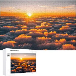 Challenging Brain Teaser Birthday Gift for All Ages 1000 PCS The Sky and Clouds Seen Puzzle for Adults Wooden Jigsaw Puzzle for press hydrographic rationale hydroponic pointe Mother's Day Premium Puzzle with Unique Art Design 