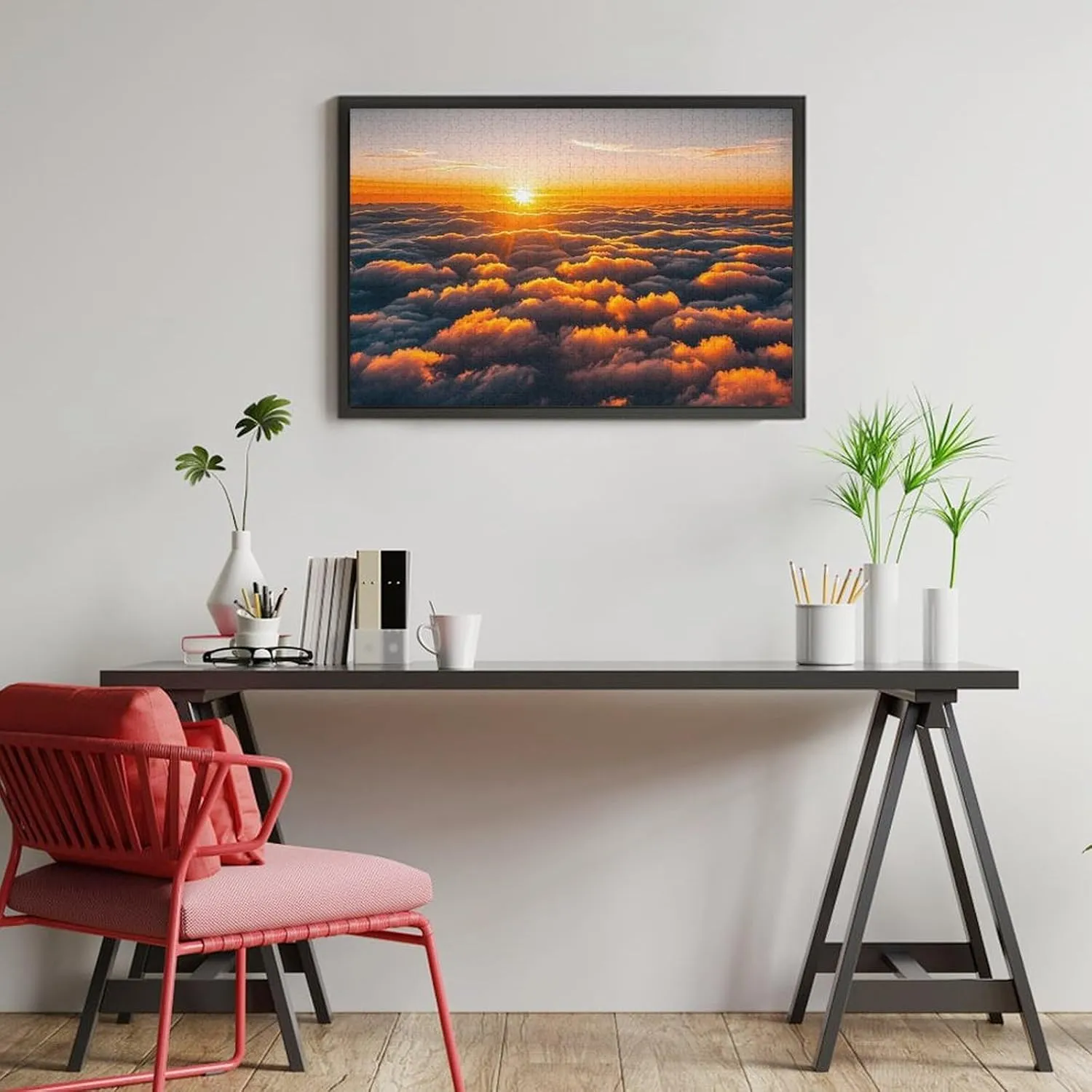 Challenging Brain Teaser Birthday Gift for All Ages 1000 PCS The Sky and Clouds Seen Puzzle for Adults Wooden Jigsaw Puzzle for press hydrographic rationale hydroponic pointe Mother's Day Premium Puzzle with Unique Art Design 