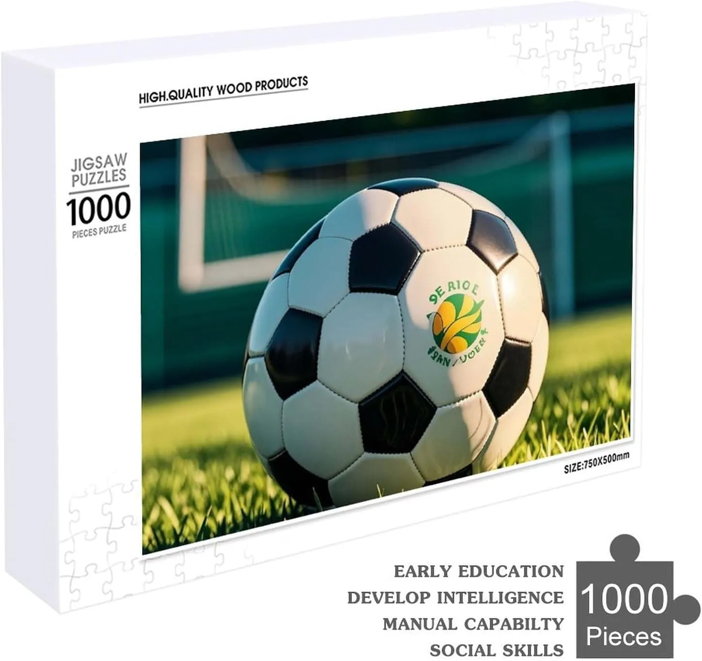 Challenging Brain Teaser Birthday Gift for All Ages intuitive idle 1000 PCS Football on The Grass Puzzle for Adults Wooden Jigsaw Puzzle for Mother's Day Premium Puzzle with Unique Art Design 