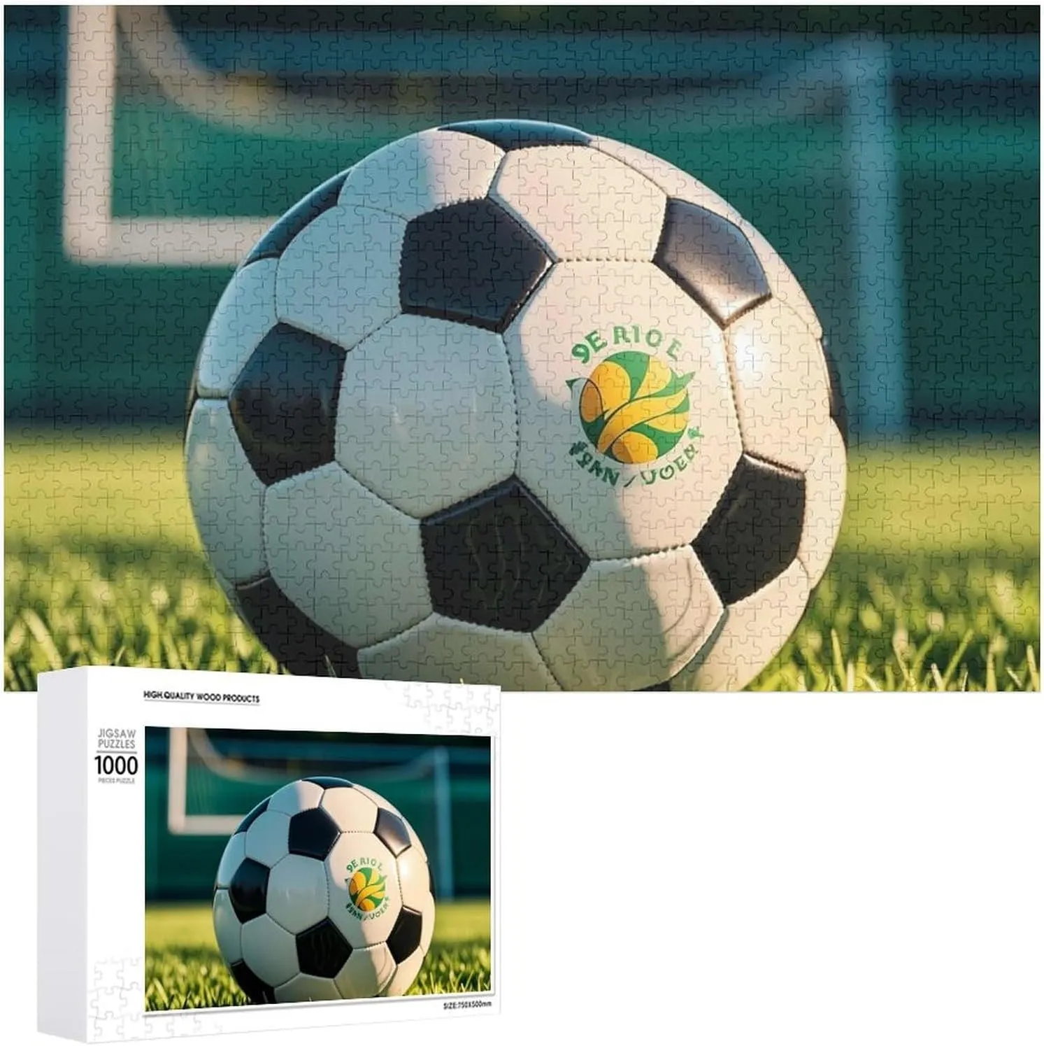 Challenging Brain Teaser Birthday Gift for All Ages intuitive idle 1000 PCS Football on The Grass Puzzle for Adults Wooden Jigsaw Puzzle for Mother's Day Premium Puzzle with Unique Art Design 