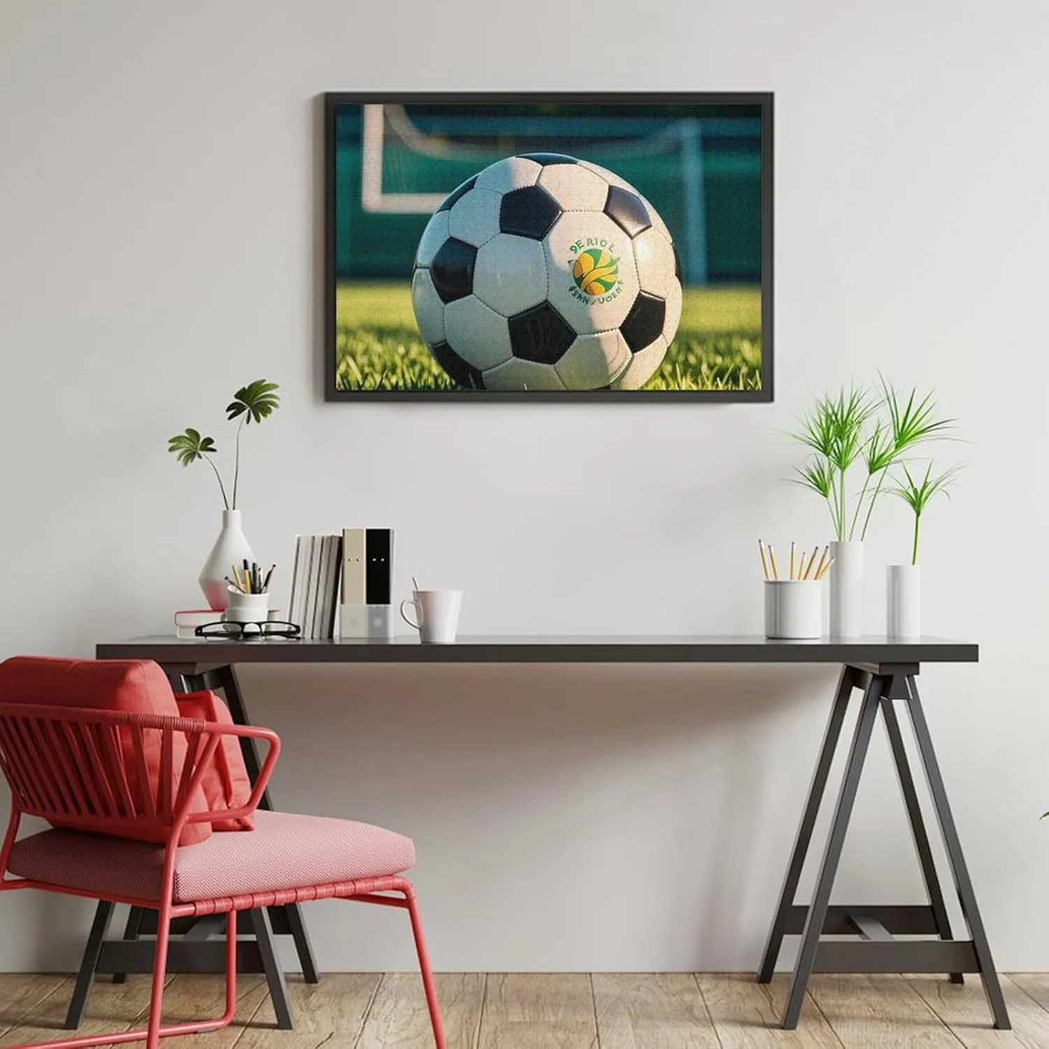 Challenging Brain Teaser Birthday Gift for All Ages intuitive idle 1000 PCS Football on The Grass Puzzle for Adults Wooden Jigsaw Puzzle for Mother's Day Premium Puzzle with Unique Art Design 