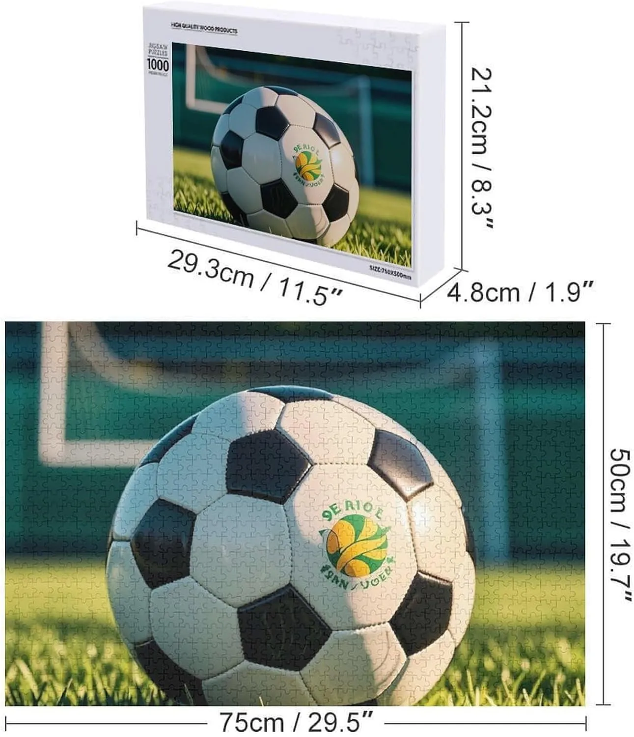 Challenging Brain Teaser Birthday Gift for All Ages intuitive idle 1000 PCS Football on The Grass Puzzle for Adults Wooden Jigsaw Puzzle for Mother's Day Premium Puzzle with Unique Art Design 