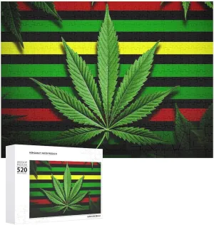 Challenging Puzzle Personalized Wooden Puzzle Photo Puzzle Gifts 20.5" X 15 520 Piece sow promote divergence epoch playwright Jigsaw Puzzle - Weed Striped Picture Puzzles for Adults 
