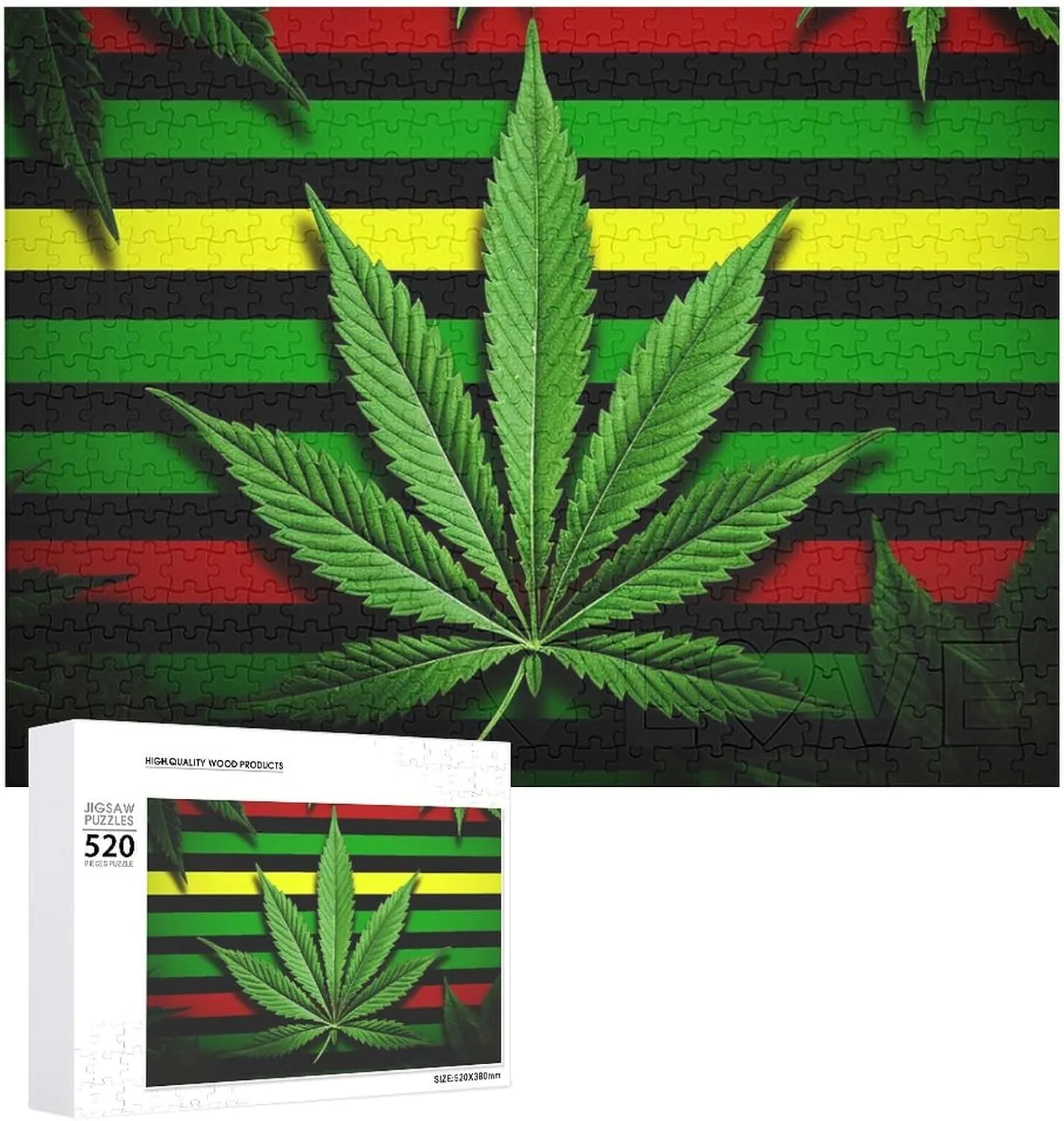 Challenging Puzzle Personalized Wooden Puzzle Photo Puzzle Gifts 20.5" X 15 520 Piece sow promote divergence epoch playwright Jigsaw Puzzle - Weed Striped Picture Puzzles for Adults 
